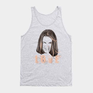 portrait of a girl the inscription love Tank Top